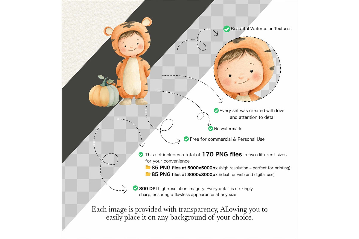 Watercolor Cute Halloween Clipart, an Illustration by CharmClipart (Photo 2 of 9)