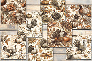 Vintage Harvest Feast Digital Paper, a Background Graphic by Vasmila (Thumbnail 3 of 6)
