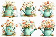 Spring Watering Clipart, an Illustration by Craft Nest (Thumbnail 3 of 12)
