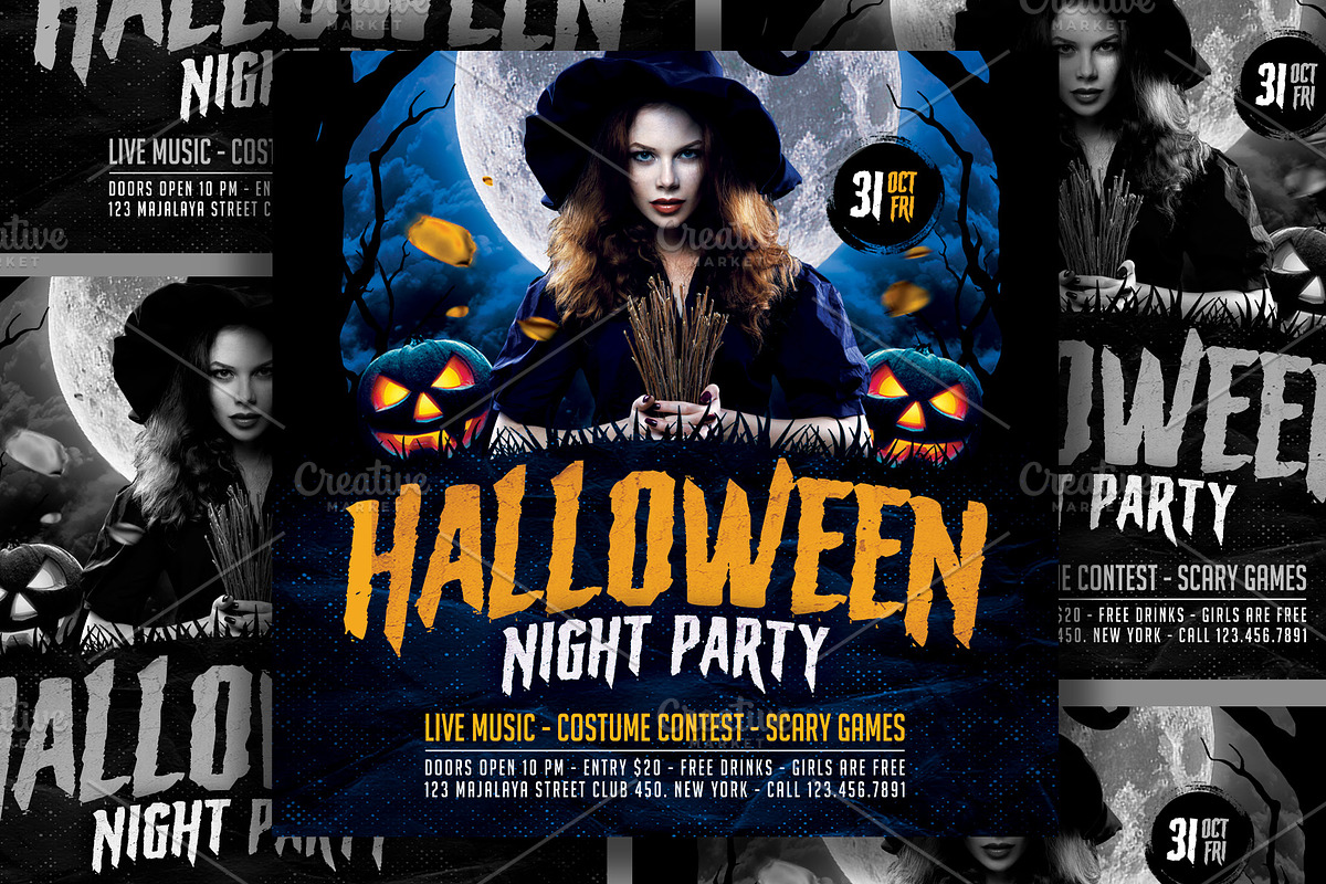 Halloween Night Party Flyer, a Flyer Template by AyumaDesign (Photo 2 of 3)