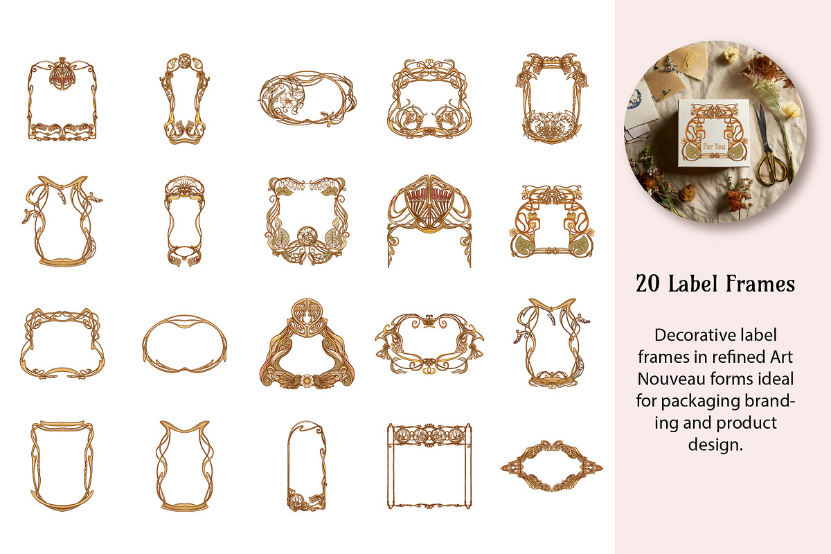 ART NOUVEAU VECTOR MEGA BUNDLE, an Object Graphic by Elen-Lane (Photo 6 of 8)