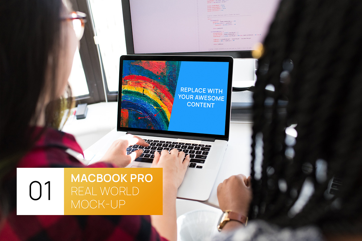MacBook Retina Two Womans  Mockup, a Mac Mockup by Edito