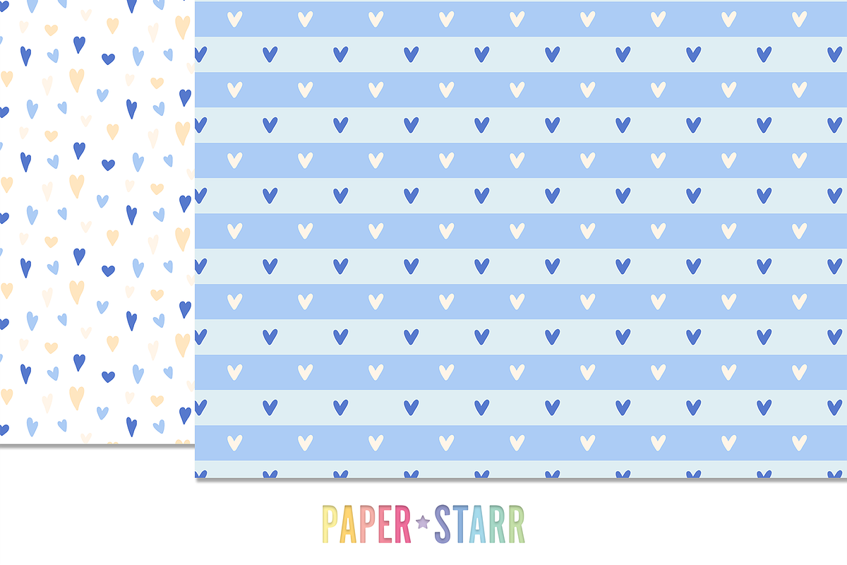 Blue Valentines Day Patterns, a Pattern Graphic by Paper Starr Studio (Photo 6 of 7)