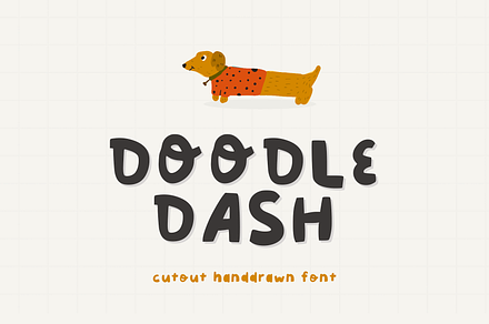 DoodleDash - handwritten cutout font, a Handwritten Font by Ashiya Pixel