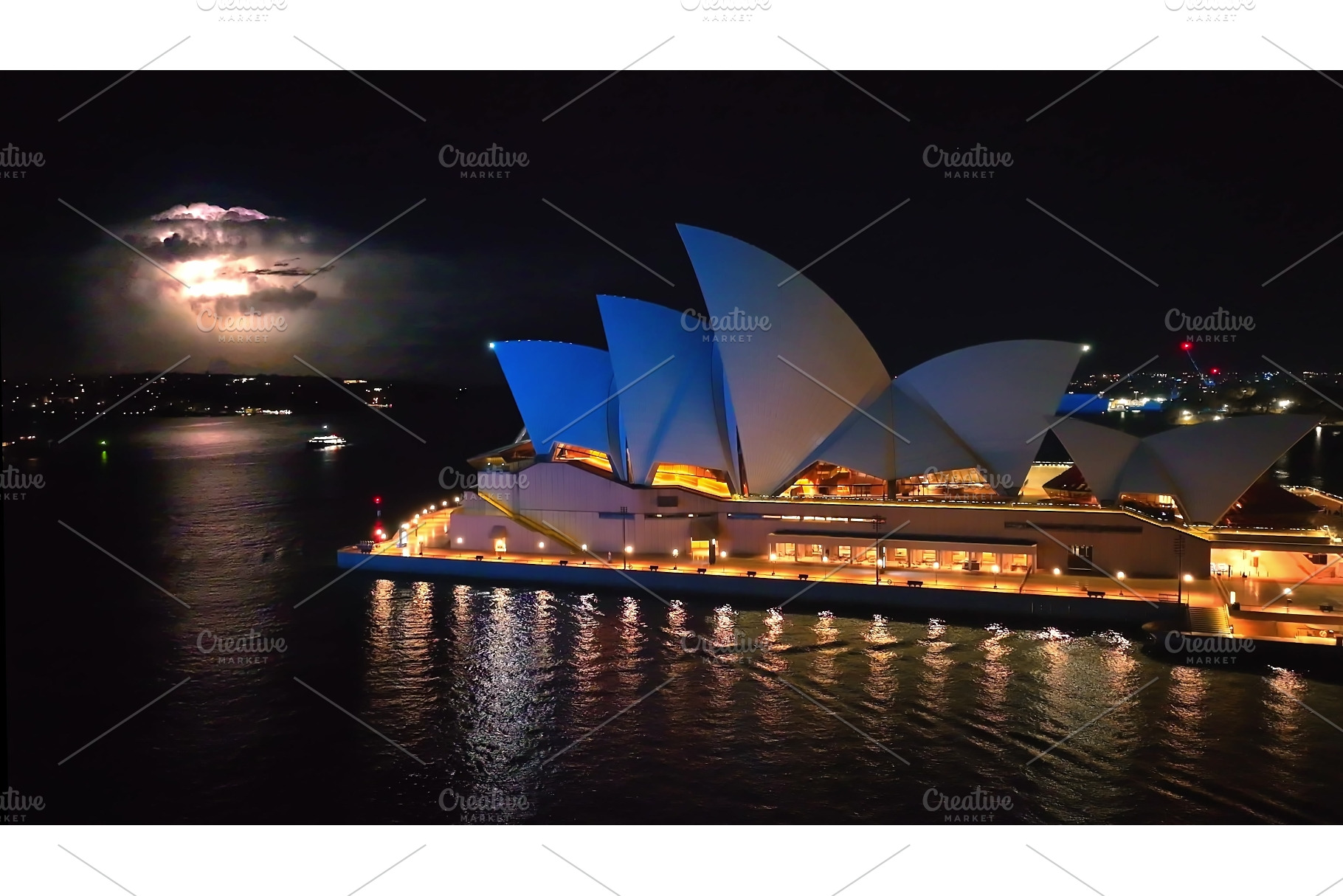 Sydney Opera House at night under, an Architecture Photo by Goinyk
