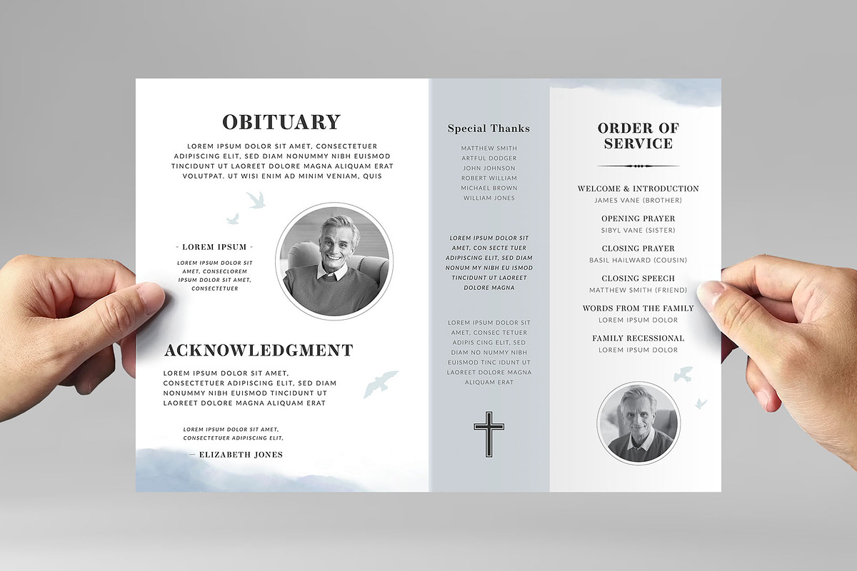 Watercolor Blue Sky Funeral Service, a Flyer Template by BrandPacks (Photo 1 of 6)