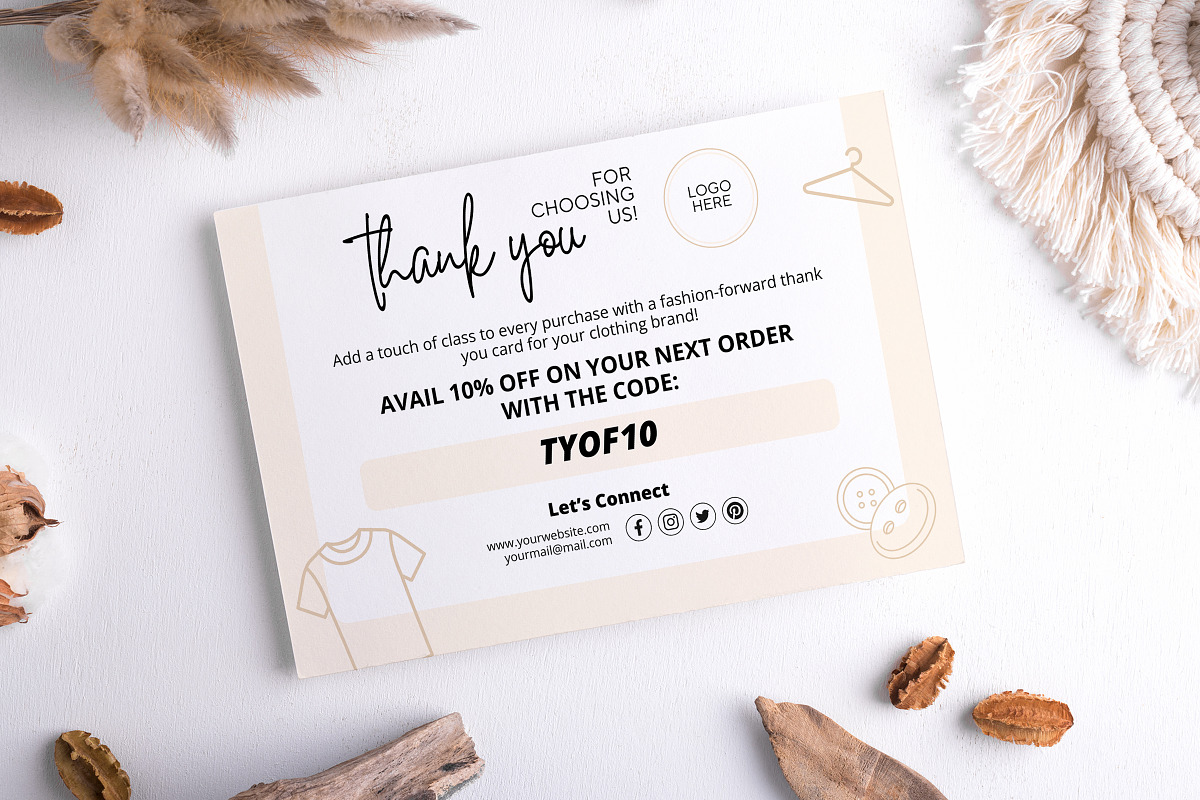 Clothing Business Thank You Card, a Card Template by Snapybiz (Photo 7 of 10)