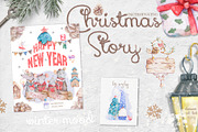 Christmas Story Watercolor cute Rats, an Animal Illustration by Ann Art Houze (Thumbnail 1 of 13)