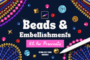 Bead and Gem brushes for Procreate, a Brush Add-On by seamless team (Thumbnail 1 of 7)