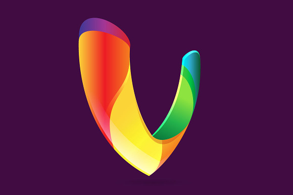 V Letter Rainbow Logo