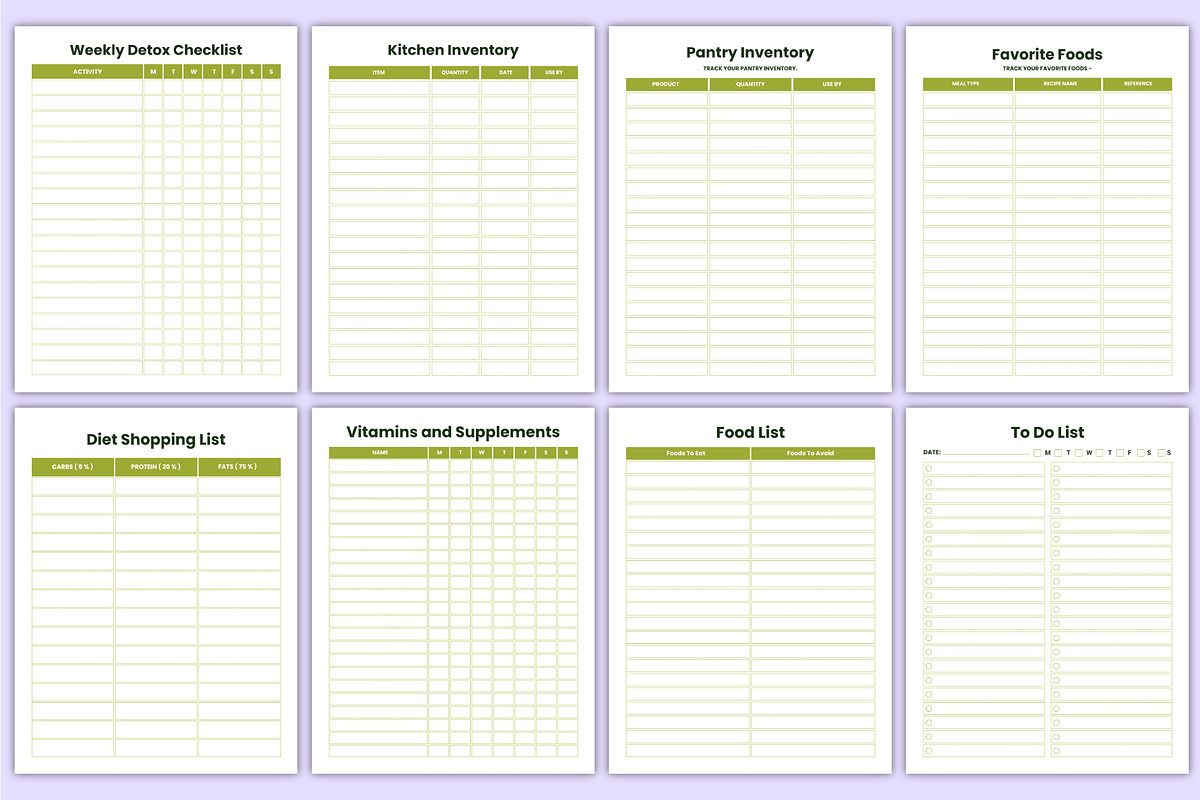 Healthy Meal Prep Tracker | Diet Log, a Stationery Template by Mustafiz (Photo 5 of 5)