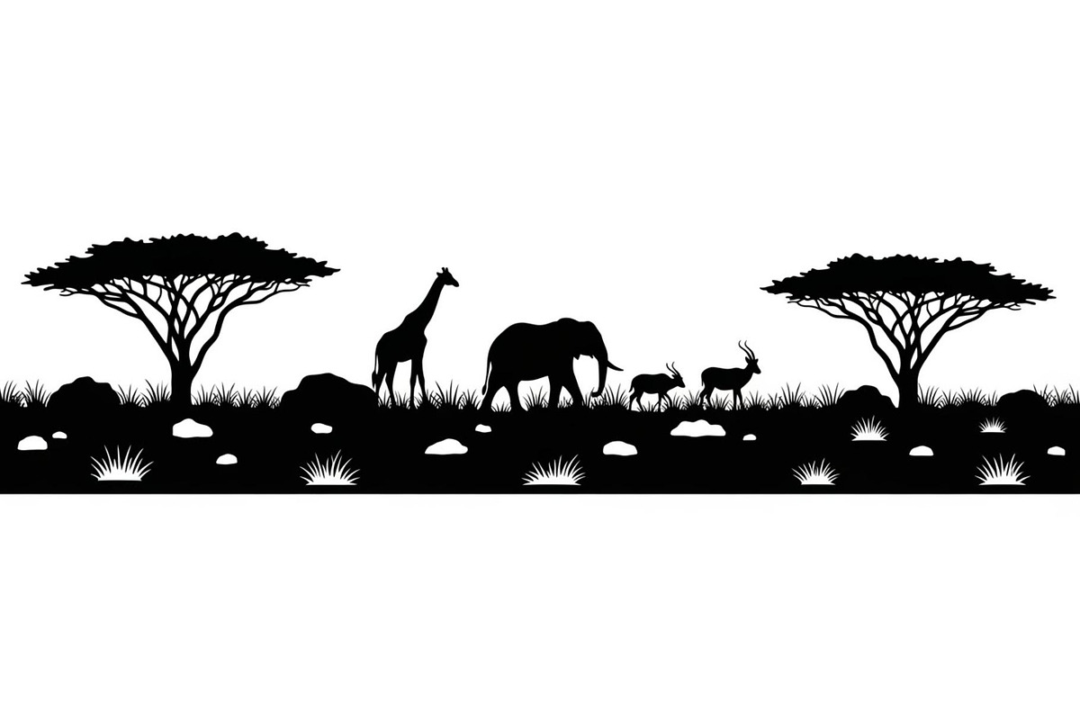 Abstract Savanna Scenery Silhouette, a Graphic by Artivon (Photo 13 of 13)
