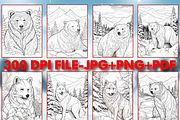 Winter Animal Coloring Pages, an Animal Illustration by Design Station (Thumbnail 2 of 4)
