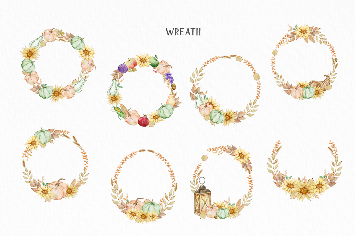 Watercolor Thanksgiving Clipart, a Seasonal Illustration by SvetaArtStore (Photo 8 of 15)