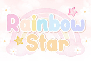 Rainbow Star - Script Handwritten