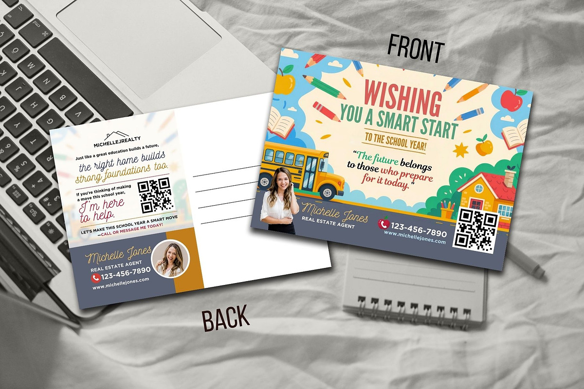 Back to School Postcard for Realtor, a Print Template by CreativeVinesStore (Photo 4 of 8)