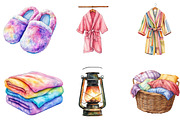 Watercolor Pajama Time Clipart, an Illustration by Designking (Thumbnail 3 of 5)