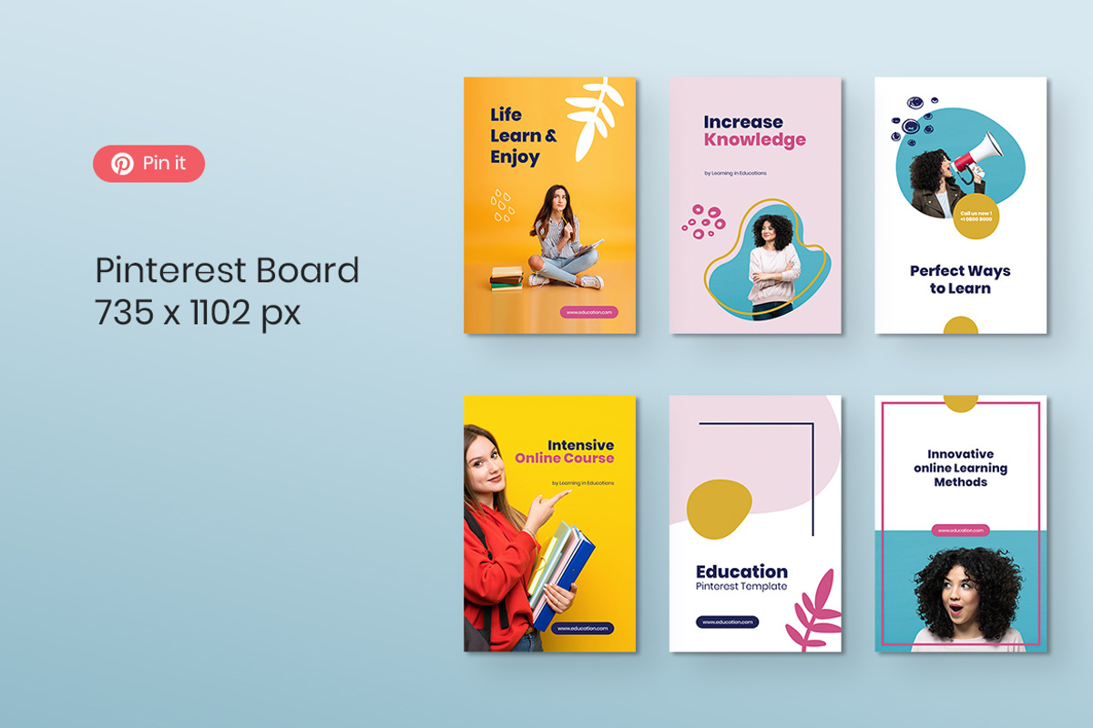 Education Pinterest Template, a Social Media Template by Rahardi Creative