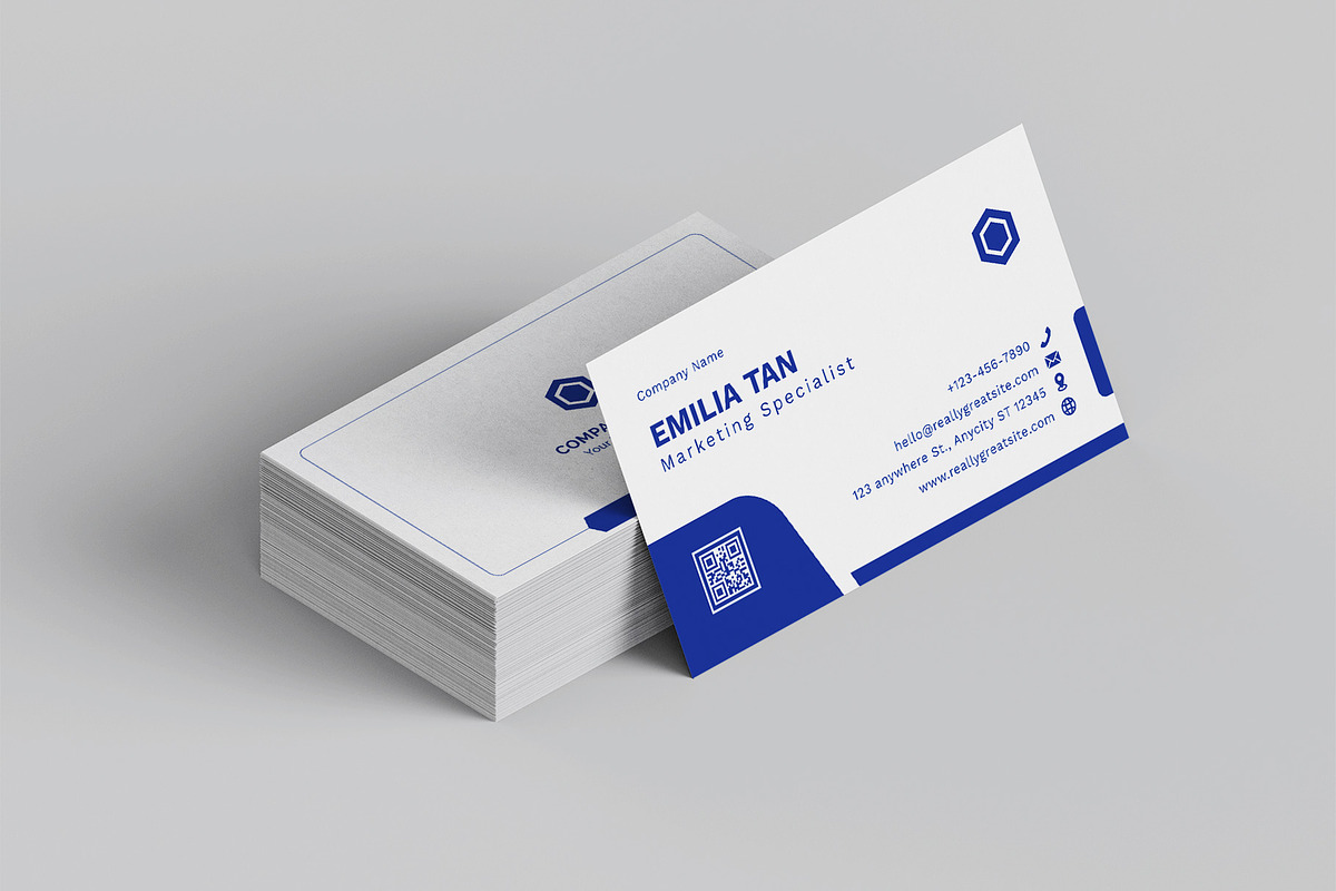 Clean Blue Minimalist Business Card, a Business Card Template by Artnivora.Std
