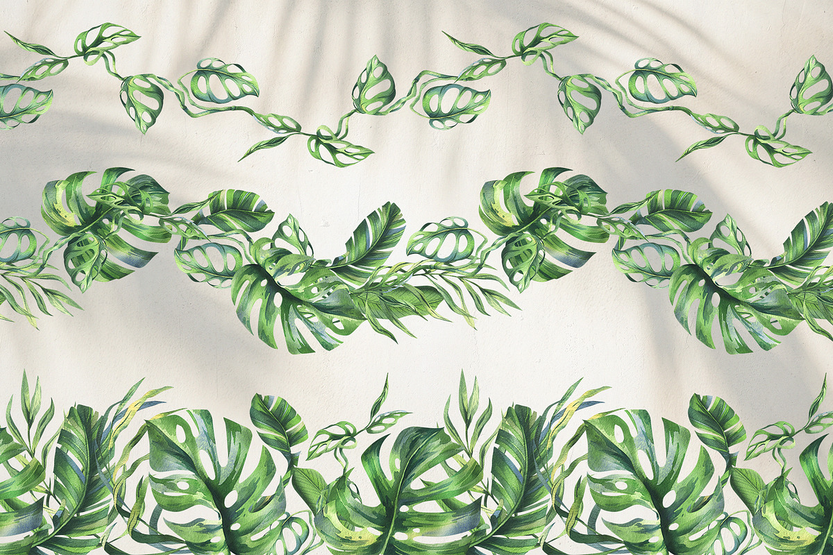 Tropical Leaves Watercolor Set, a Seasonal Illustration by NATASHA CHU (Photo 8 of 13)