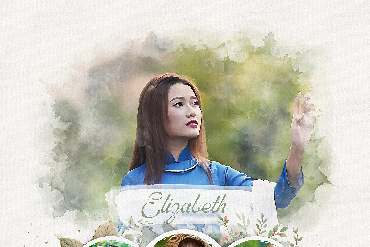 Watercolor Photo Collage Template, an Action Add-On by MRI STUDIO (Photo 12 of 12)