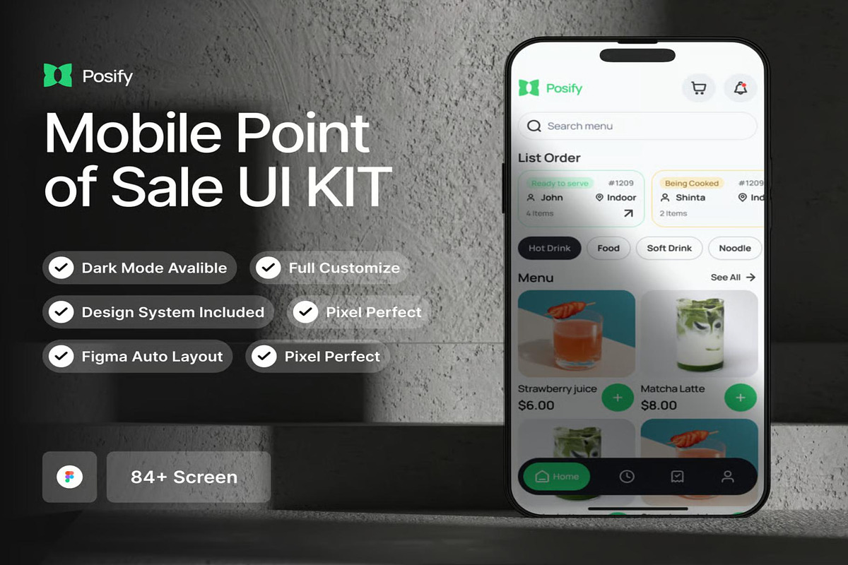 Posify - Mobile Point of Sale UI KIT, an UI Kit Template by Lumina_ui_ux202 (Photo 1 of 7)