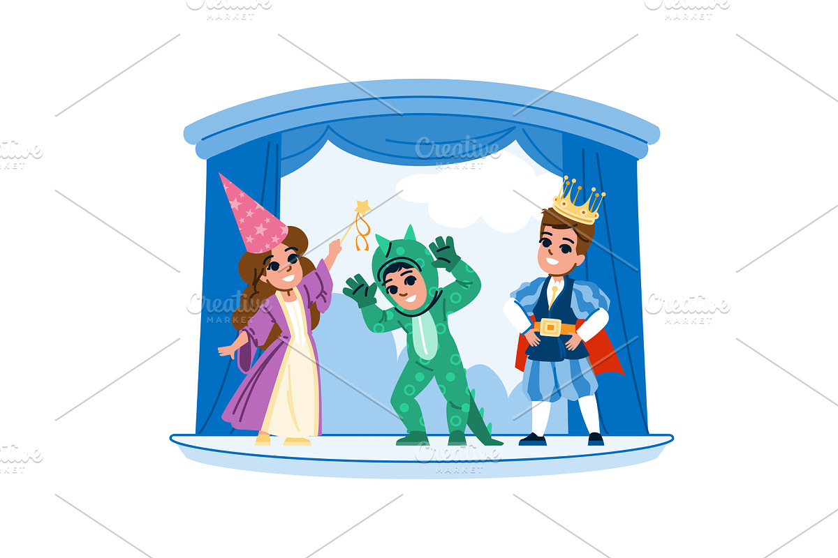 theater acting drama hobby kid, a Person Illustration by pikepicture