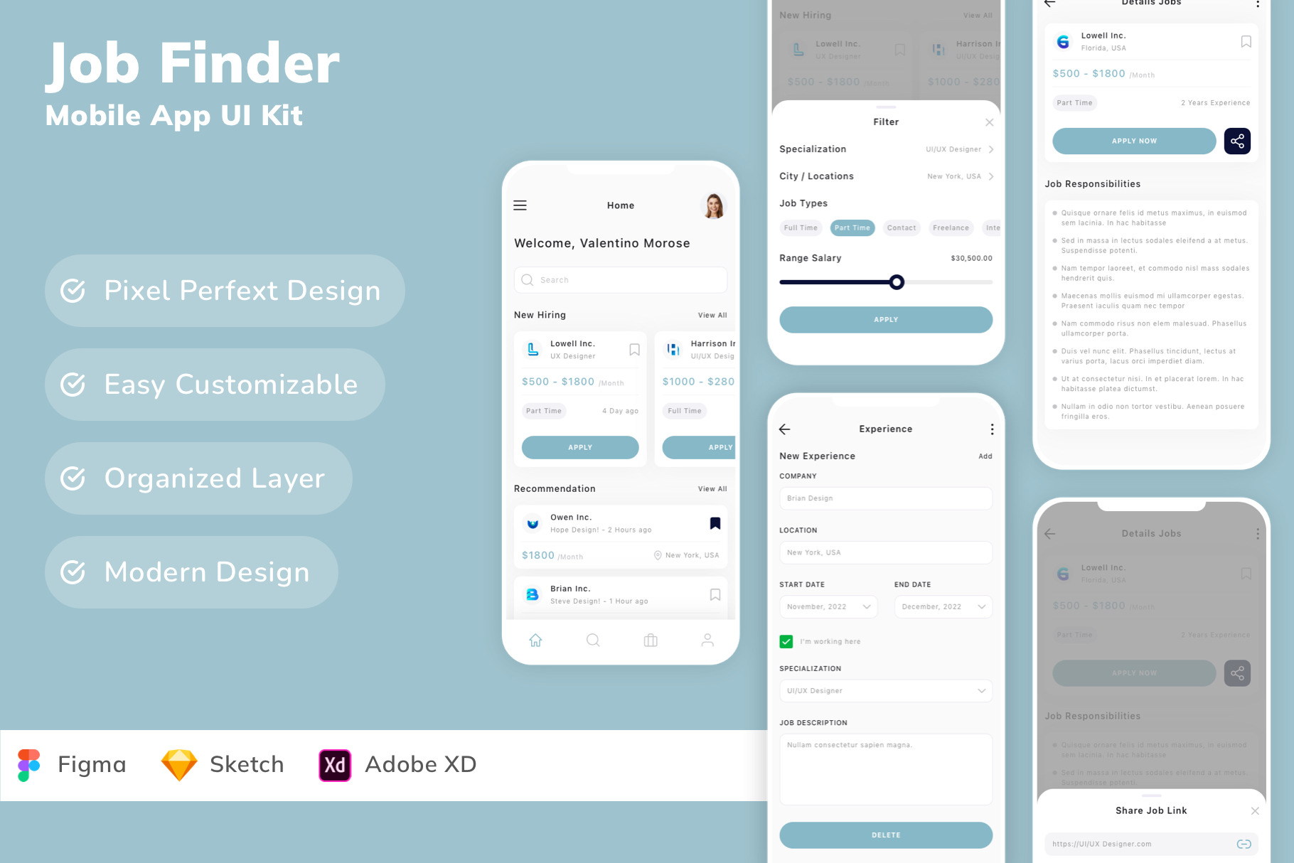 Job Finder Mobile App UI Kit, an UI Kit Template by Betush
