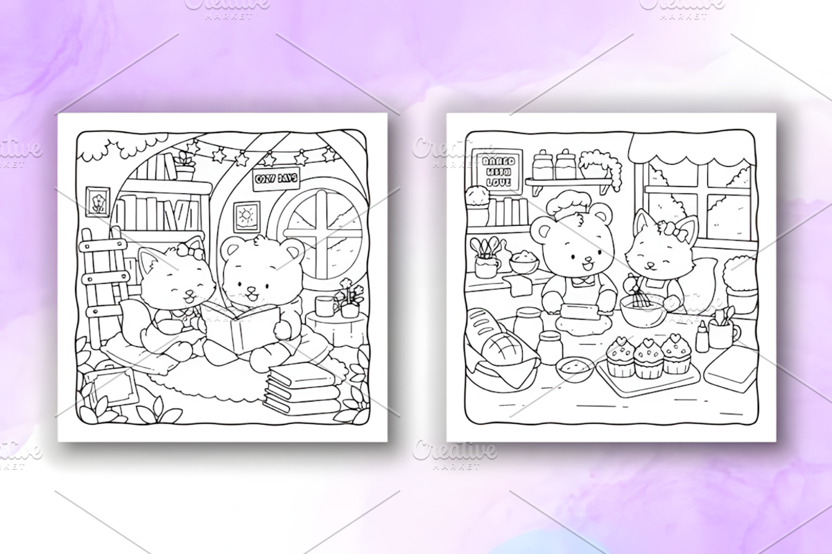 Cozy Cuties Fun and Comfy Coloring, a Decorative Illustration by Coco Bloom (Photo 2 of 4)