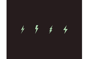Lightning flat icons set, an Object Illustration by Vector Creator