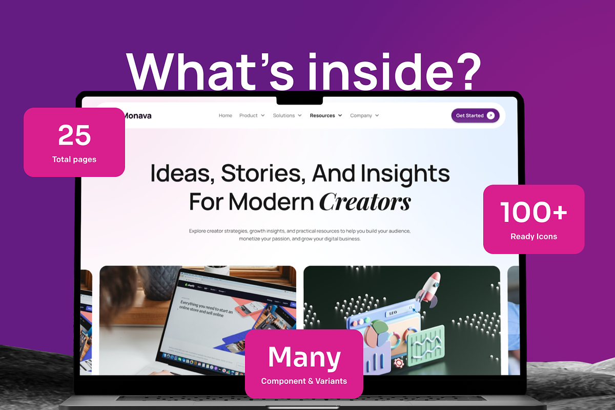 Monava - Creator Monetization UI Kit, a Landing Page Template by Agensip Design Agency (Photo 4 of 10)