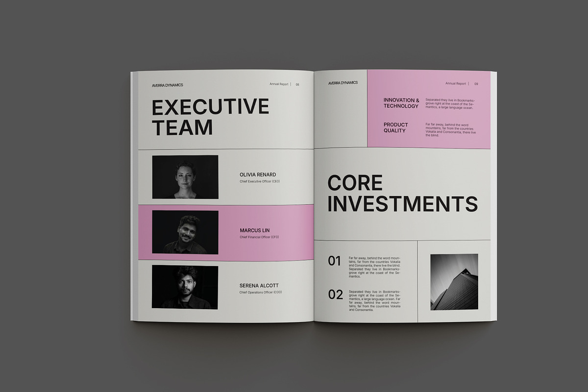 White Pink Annual Report, a Brochure Template by Neermana (Photo 9 of 10)