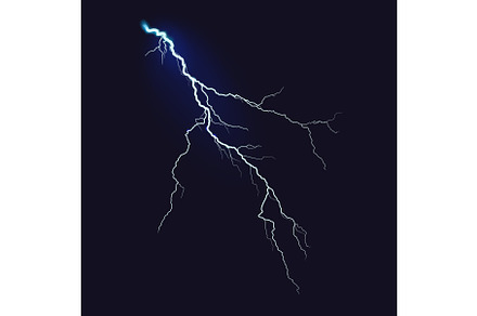 Striking lightning bolt depicted in
