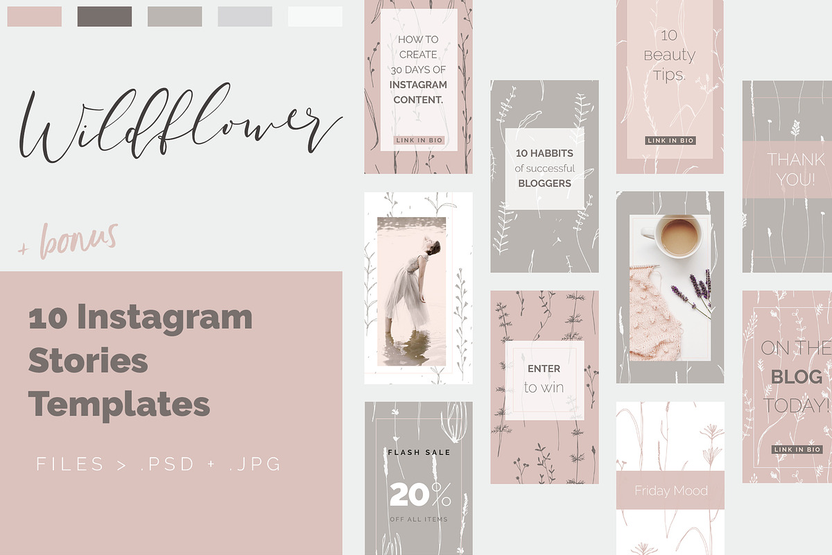 Wildflower Patterns + Templates Set, a Pattern Graphic by Youandigraphics (Photo 6 of 14)