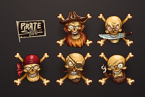 Pirate Skulls, Vector