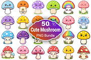 Cute Mushroom Png, an Object Illustration by Forhadx5 (Thumbnail 1 of 11)