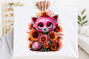 Watercolor Sunflower Animal Clipart, an Animal Illustration by SVGArt (Thumbnail 2 of 5)
