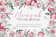 Watercolor flower - Snow pink Winter, an Illustration by Beigetime (Thumbnail 1 of 12)