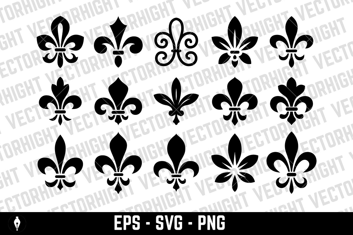 Fleur-de-lis icons., an Object Illustration by Vectorhight (Photo 4 of 4)
