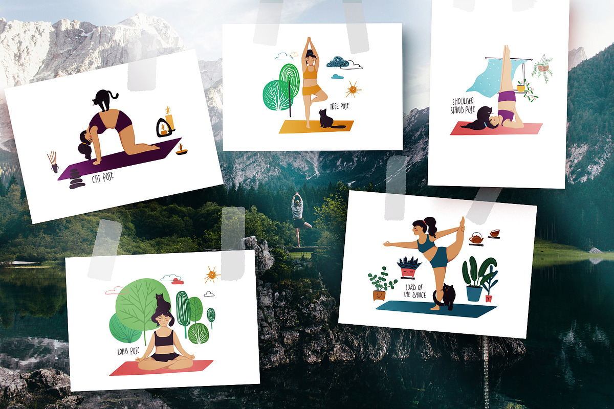 Yoga and My Cat, a Healthcare Illustration by Annakniaz (Photo 10 of 10)