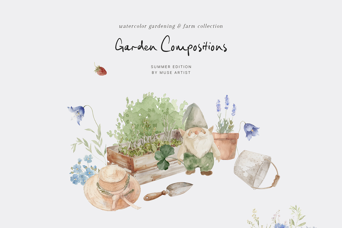 RUSTIC REVERIE Watercolor Garden, a Decorative Illustration by Muse Artist (Photo 18 of 20)