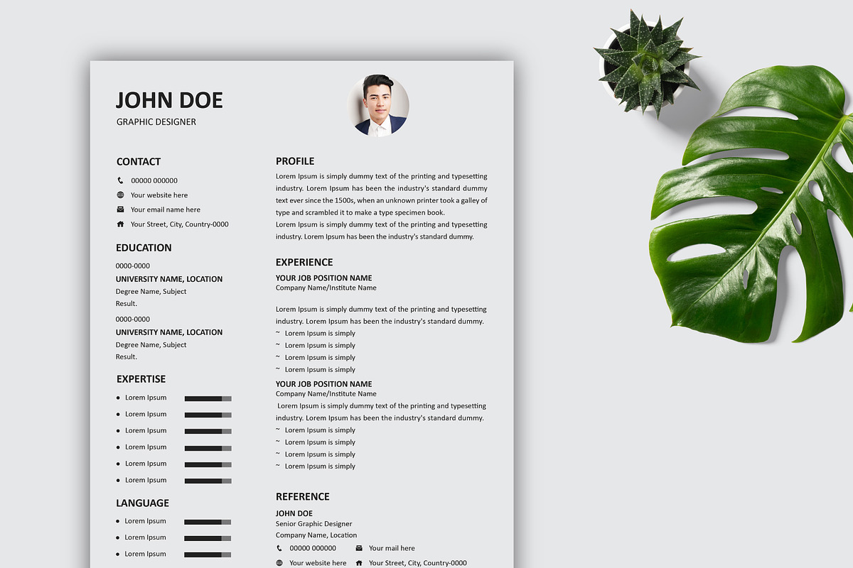 Minimal Modern Resume Template, a Resume Template by Annudesign (Photo 6 of 9)
