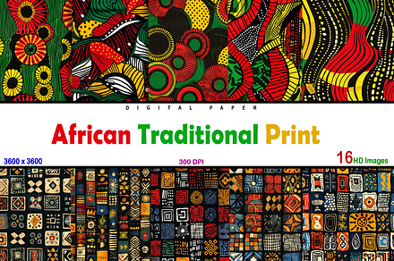 African Traditional Print, a Pattern Graphic by Printable Treasure