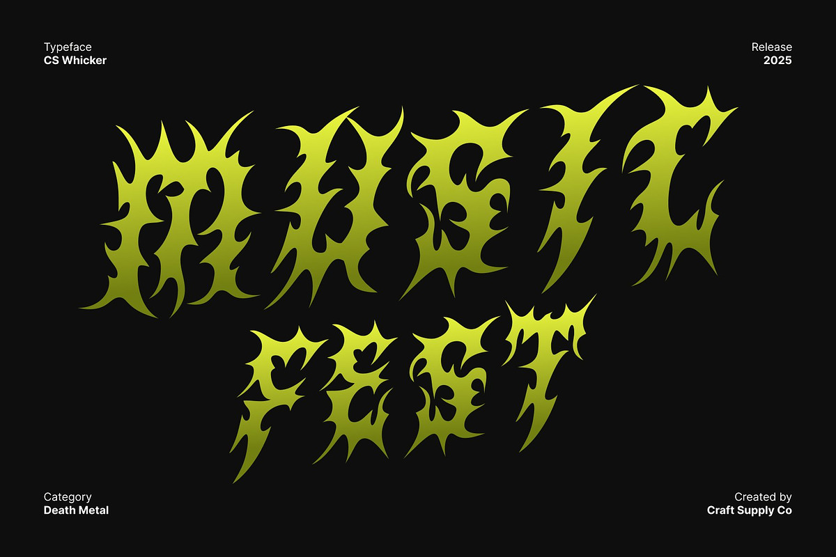 CS Whicker – Death Metal Font, a Blackletter Font by Craft Supply Co. (Photo 2 of 8)