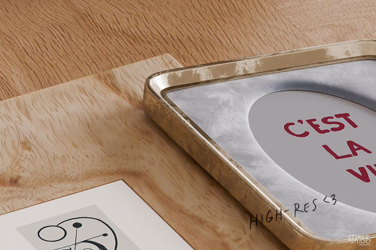 BURGUNDY | frame mockup with mat, a Household Mockup by Stykke Studio (Photo 6 of 10)