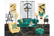 Home Clip Art, furniture design, a Decorative Illustration by Collart Studio (Thumbnail 2 of 9)
