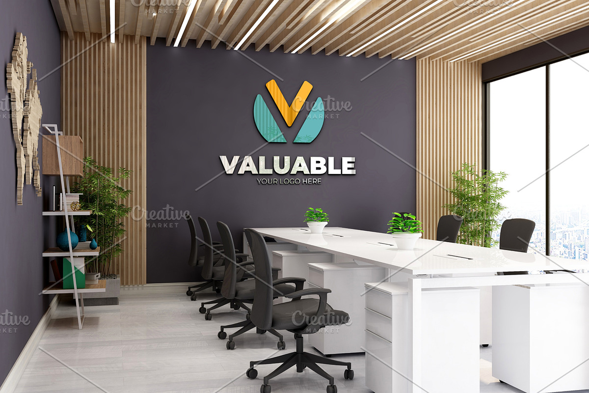 PSD Office Room Wall Logo Mockup, a Product Mockup by Ayy (Photo 6 of 13)