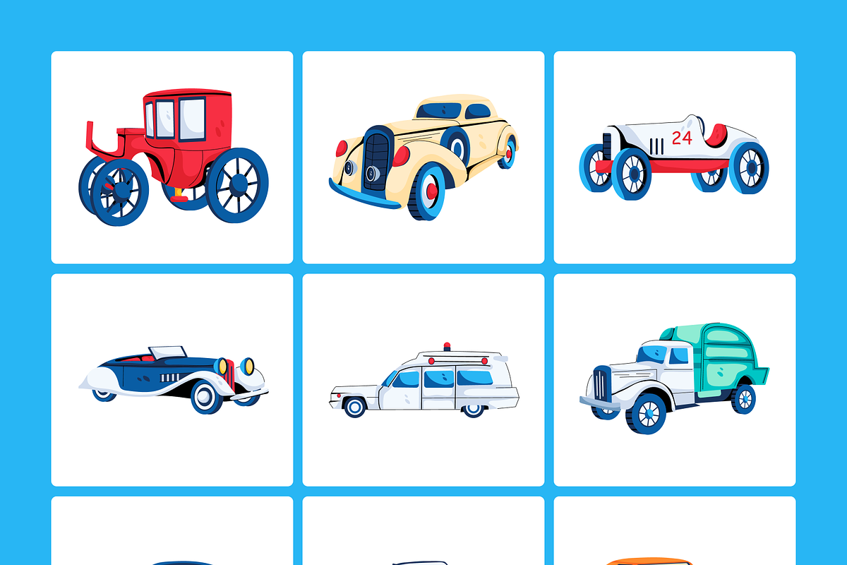 Animated Antique Car Vectors, a Duotone Icon by Prosymbols (Photo 8 of 14)