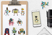 Retro robots, an Object Illustration by kateja (Thumbnail 3 of 7)