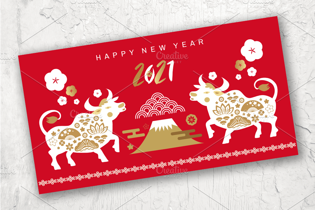 2021 Chinese new year greeting cards, a Card Template by TATIANA_GERICH (Photo 4 of 5)